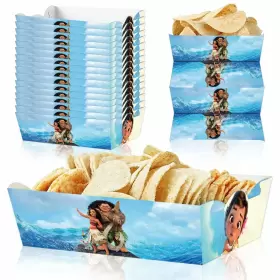 Ganktowcoy 718038191521 24pcs Moana Paper Food Trays For Birthday Party Decorations Supplies