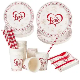 Gaomon 198290022984 Valentines Day Party Supplies Red Heart Love Decorations Disposable Paper P