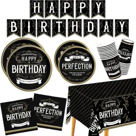 2023041101 Gatherfun Birthday Party Supplies Disposable Paper Plates Napkins Cups Tablecloth And Bann