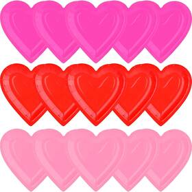 Gatherfun 2023101803 48pcs Heart Shaped Paper Plates Set - Romantic Red Tableware For