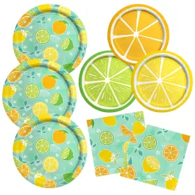 2024033102 Gatherfun Fruit And Lemon Party Supplies Kit For 24 Vibrant Summer Decorations Set Wi