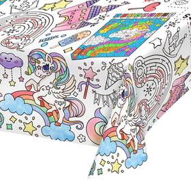 Gatherfun 2024112803 Magical Unicorn Birthday Party 88 Inch X 54 Rectangular White