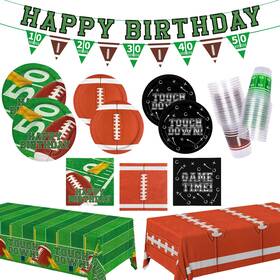 Gatherfun 2025072402 Football Birthday Party Decorations Kit For 24 Supplies Set W