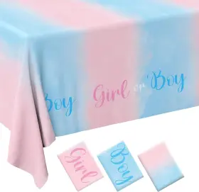 Gatherfun 313030312334 Gender Reveal Party Supplies Disposable Tablecloth Plastic Waterproof