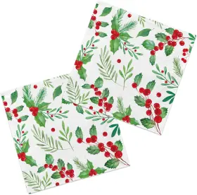 Gatherfun 445012180150 Christmas Party Supplies Seasonal Holly Paper Beverage Napkins