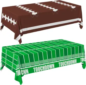 Gatherfun 445050856833 Football Party Decorations Disposable Tablecloth Plastic Touchdown Table Cover