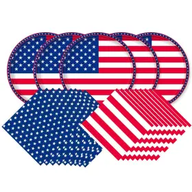 Am-005 Gatherfun American Flag Patriotic Party Supplies Disposable Napkins 50 Pack