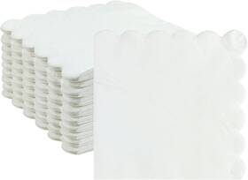 Gbplain 445019256230 100 Pcs Cocktail Napkins 5 Inch X Scalloped Disposable Paper Party White