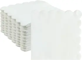 Gbplain 445019256230 100 Pcs Cocktail Napkins 5 Inch X Scalloped Disposable Paper Party White