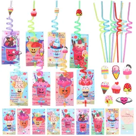 Geefia 955581731888 32 Pack Valentines Day Cards For - Includes Greeting 8 Desi