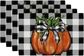 Gp085-18 Geeory Fall Placemats 12x18 Inch Set Of 4 12 X18 Orange