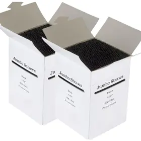 Geex Depot 659962837201 500 Black Disposable Drinking Straws 73 4 In 1/4 Diameter
