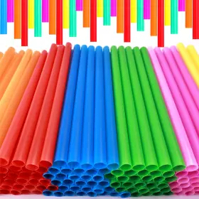 Ge-005 Gelifatle Jumbo Smoothie Straws Colorful Disposable Wide-mouthed Large Straw 100 Count