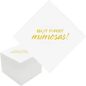 Geloar 749212702820 But First Mimosas Cocktail Napkins 100 Pack Gold Disposable Pa