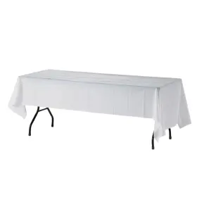 10328 Genuine Joe Plastic Table Covers 54 Inch X 108 White Pack Of 6