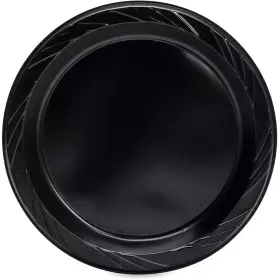 Genuine Joe 445036435427 9 Inch Black Disposable Plastic Plates 125 Per Case