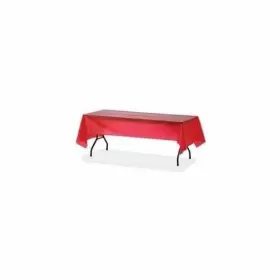 Gjo-10326 Genuine Joe Rectangular Table Cover - 108 Inch X 54 6/pack Plastic Red