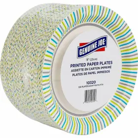 Gjo10320 Genuine Joe Pack Of 125 Plates - Multicolor Round Paper 8-5/8 15956