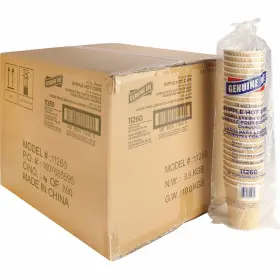 Gjo11260ct Genuine Joe Rippled Hot Cup 12oz. 500/ct Brown 11260ct