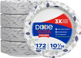 16497 Georgia-pacific Dixie Ultra Large Paper Plates 10 Inch 172 Count 3x Stronger Heavy Duty M
