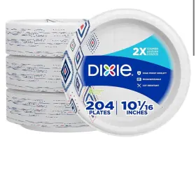 Georgia-pacific 313034976990 Disposable Paper Plates Recyclable Everyday Dinner Size 10 Inch Bulk 204 Pack