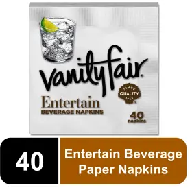 35134 Georgia Pacific 40 Entertain Beverage Napkins 2-ply 9.8 X White