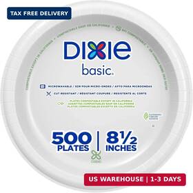 Georgia-pacific Na Commercial 701607789571 Dixie Basic 8.5 Inch Light-weight Paper Plates By Gp Pro White 500 Count 125