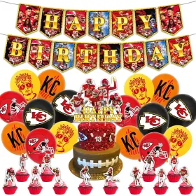 Gerrit 768572774568 City Of Kansas Party Decoration Chiefs Soccer Star Theme Birthday Banner Cak