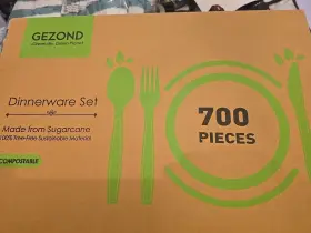 Lh-cp-700-natural Gezond Compostable Paper Plates 700pcs Biodegradable Cutlery Recycled