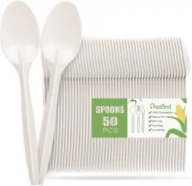 Lh-spn-50-n Gezond Compostable Spoons 50 Pack 6.7 Inch Disposable No Plastic Biodegra