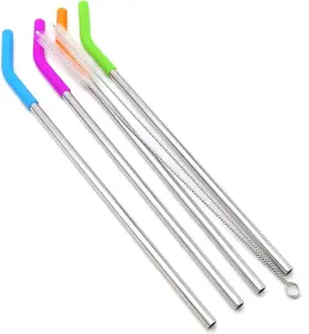 Gfdesign 728458515135 Big Drinking Straws Reusable 12 Inch Extra Long 8mm Wide Food-grade 18/8 Stain