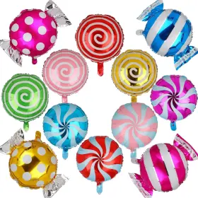 Yb03 Ggde Sweet Candy Balloon Set Candies Theme Swirl Helium Mylar Foil Balloons Party