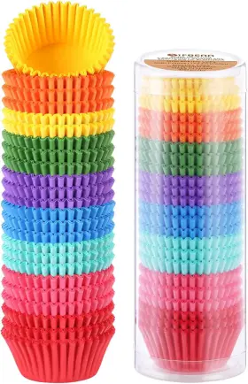 Gib001 Gifbera Colored Mini Paper Cupcake Liners Vibrant Size Multicolor