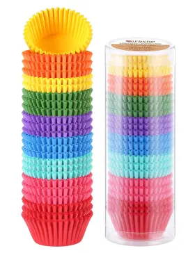 Gif00a21 Gifbera Colored Mini Paper Cupcake Liners Vibrant Size Multicolor