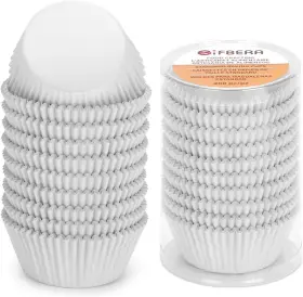 Gif102w Gifbera White Metallic Foil Cupcake Liners Standard Size Baking Cups