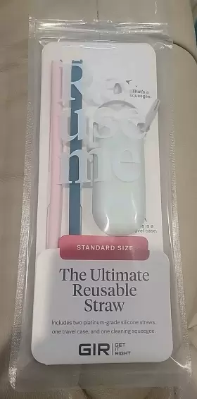 Gir 811487020562 Get It Right Reusable Silicone Straws With Travel Case And Cleaning Wand