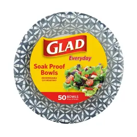Bb15073 Glad 16 Oz Paper Bowls With Daisy Design Disposable For 3pk