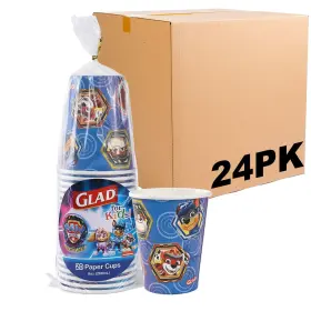 Bb29904pcs24 Glad For Kids Paw Patrol Shields Design 9oz Paper Cups 20 Count - 24 Pack