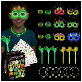 Glo-x 351694000595 Dinosaur Party Favors Pack Glow In The Dark Supplies 6 Mas