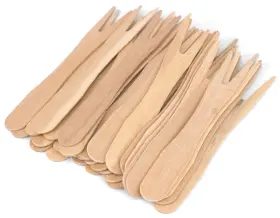 14152423 Gmark 3.5 Inch Wooden French Fry Forks 200 Ct Two Count Pack Of 1 Green