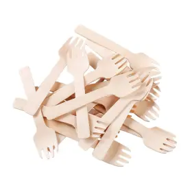 Gm1058a Gmark 4 Inch Mini Wooden Spork 100 Ct Biodegradable Compostable Birchwood Fork Spoon 2