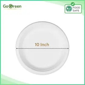 Ggrs9inpln Go Green Restaurant Supply 500 Count - Compostable Paper Plates 10-inch Pack Of