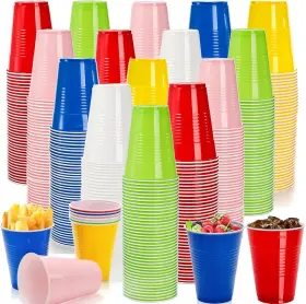 G-plasticcups-6c240p Goaste 240 Pack Plastic Party Cups 16oz Disposable Beverage Drinking Colo