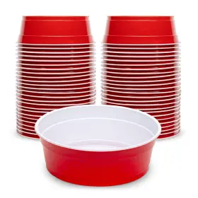 Gobig 815898029992 Red Party Cup Bowls - 50 Small Disposable Plastic