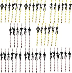 Gf256 Gofidin 48pcs Stripper Pole Dancing Men Disposable Straws Gold Rose L