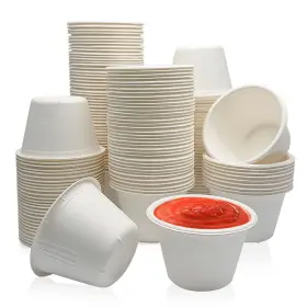 Go-2212061719 Goiio 200 Pack 4 Oz Disposable Bagasse Fiber Souffle Cups Compostable Portion For