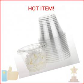 Golden Apple 603977797340 9oz-50sets Clear Plastic Cups With Flat No Hole Lids