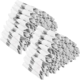 Gl1-dcsz-jz-ys100pc-2023 Goodluck 100 Pack Pre Rolled Silver Plastic Silverware Wrapped Cutler