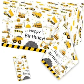 Goodyh 768561462278 Birthday Tablecloth Dump Truck Table Covers For Theme Boys Baby 1 Construction