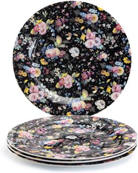 Gracie China By Coastline Imports 35761-sp/s4 Bone Spray Dots Gold Trim Set 8-inch